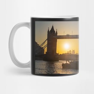 Sunrise through in the Tower Bridge in London UK Thames River Mug